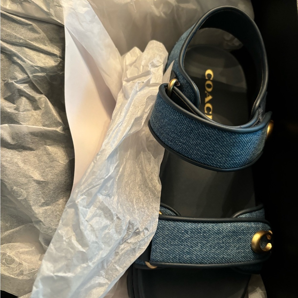Denim coach sandals - Picture 3 of 5